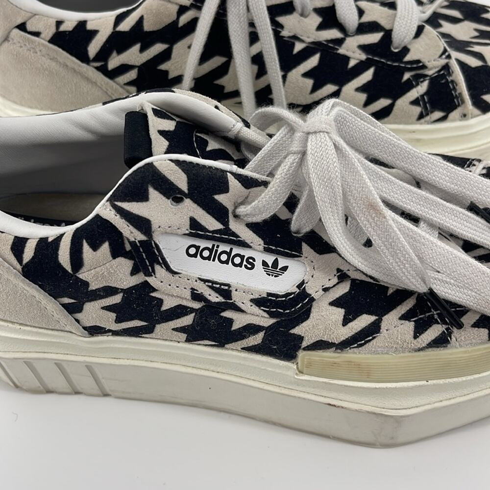 Adidas HyperSleek houndstooth platform pointed toe suede sneakers sz 7.5 - Picture 3 of 8